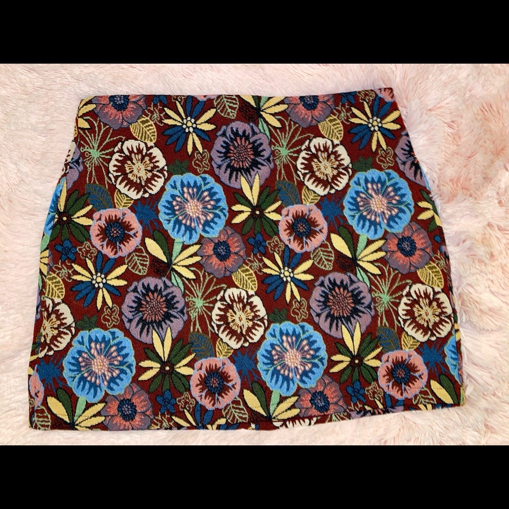 NWOT Floral Embroidered Skirt
